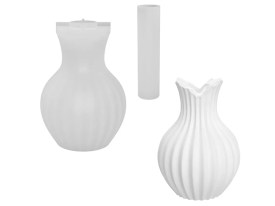 Molde silicona florero bombe rayado